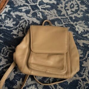 Talbots leather backpack camel color